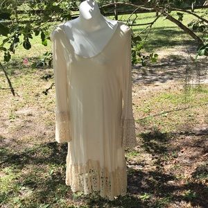 Indigo Soul Romantic Chic Cotton Lace Embellished Dress